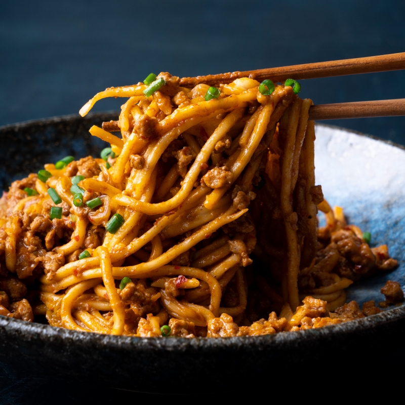 Spicy Kimchi Pork Noodles