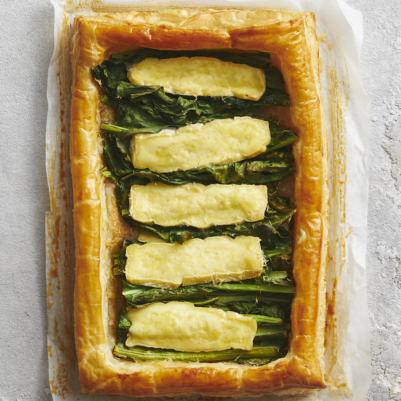 Choy Sum and Brie Tart