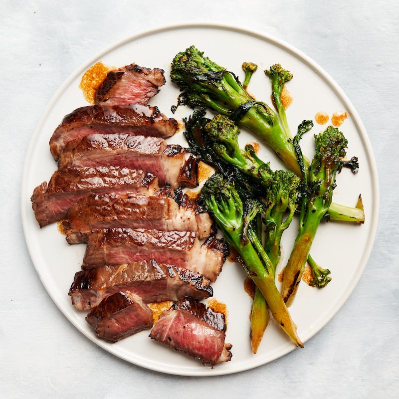 Grilled Hoisin Steak & Garlicky Chinese Broccoli