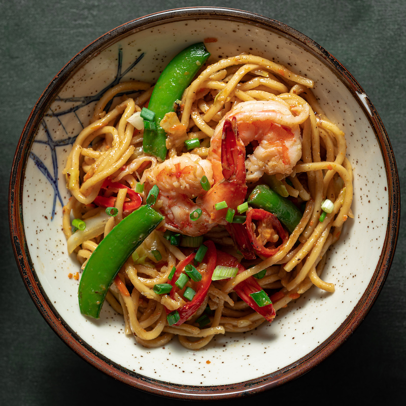 Spicy Prawn Chow Mein