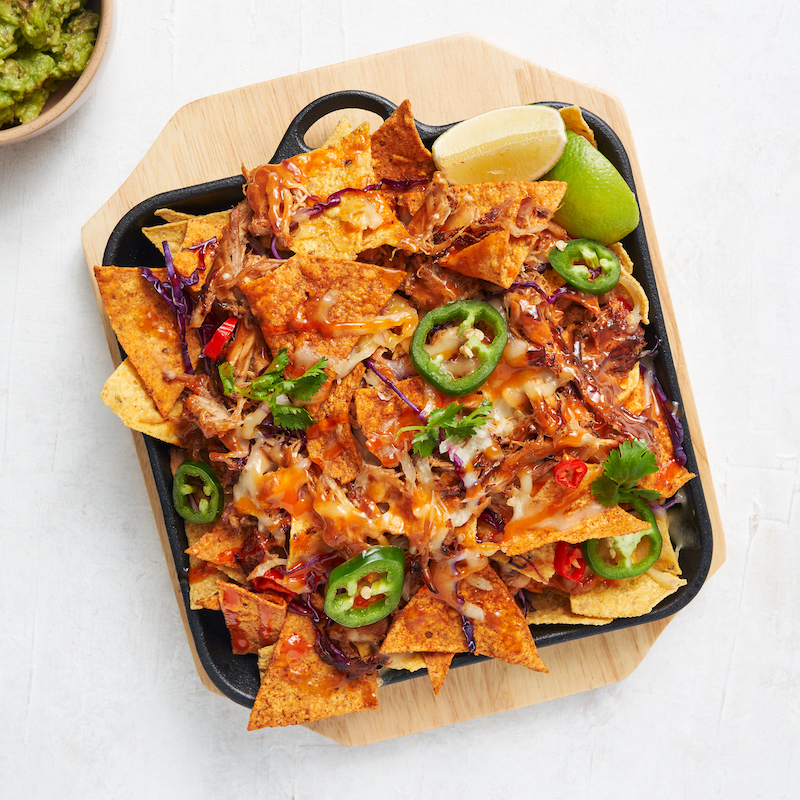 Sticky Chilli Ginger Pulled Pork Nachos