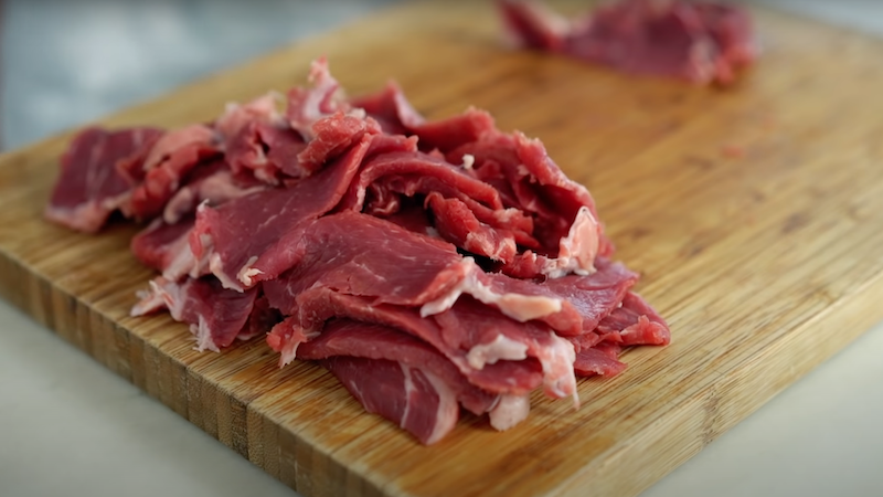 How to cook beef stir fry? Keep your slices nice and thin.