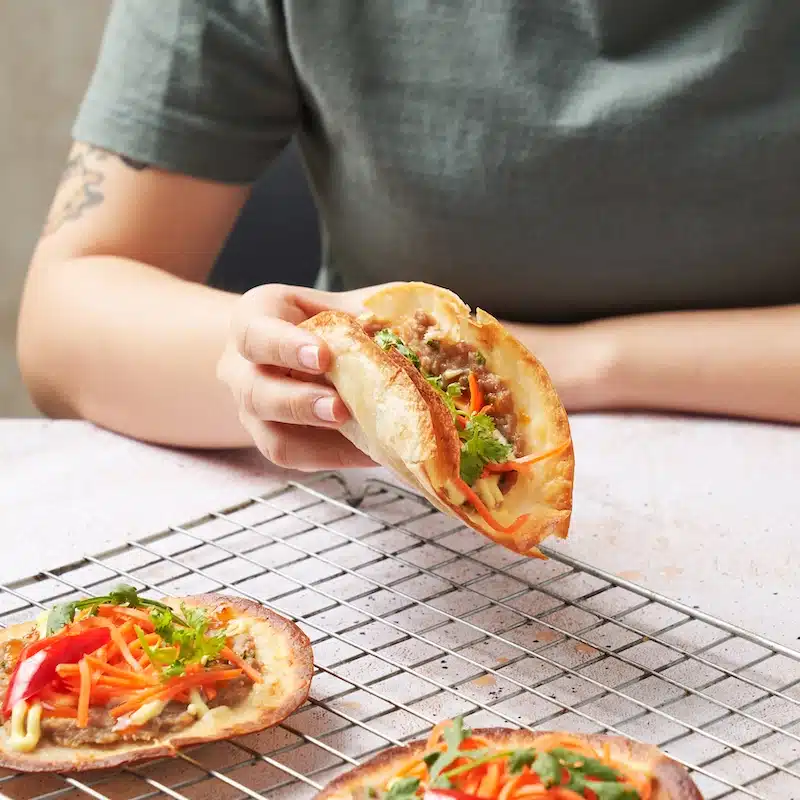 Air Fryer-style Smashburger Banh Mi Tacos
