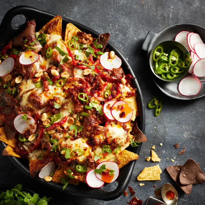Peanut Chilli Crisp Pork Nachos